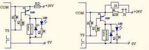 PLC control solenoid valve output circuit connection