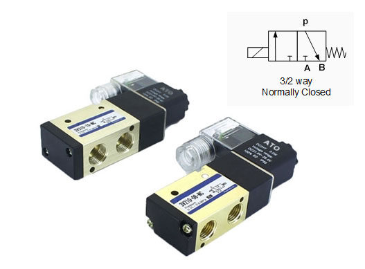 pneumatic solenoid valve 3-way normally closed